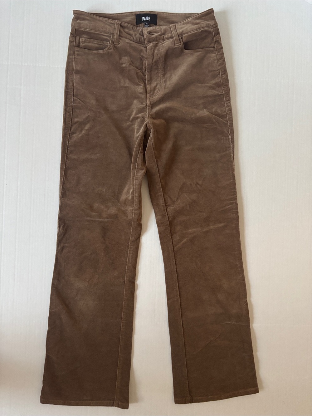 PAIGE Brown Corduroy Flare Pants Size 25 Burnt Sugar